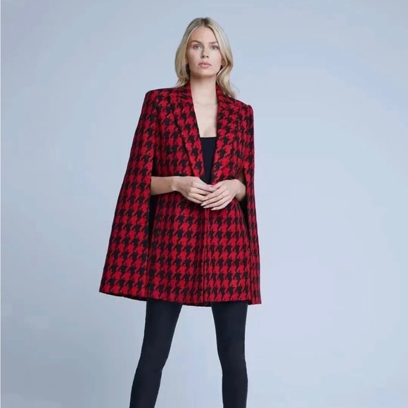 L'AGENCE Jackets & Blazers - L’agence houndstooth cape coat SMALL
